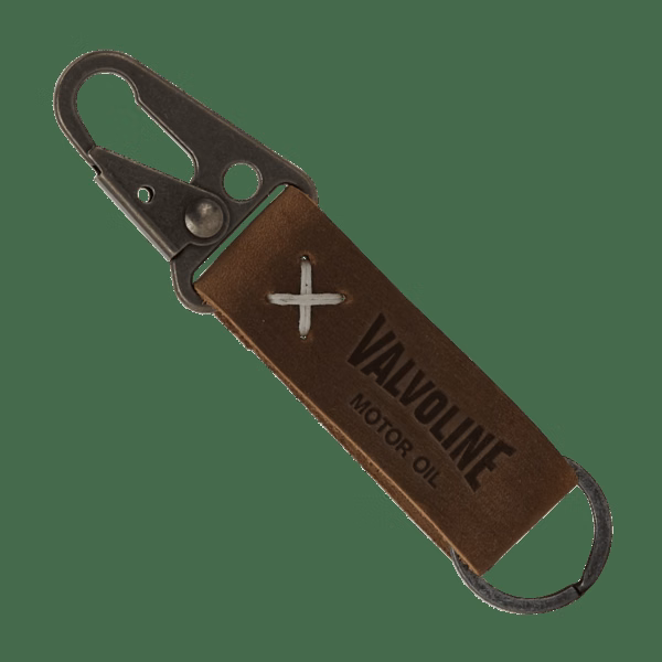 Busker Leather Keychain with Antique Nickel Carabiner