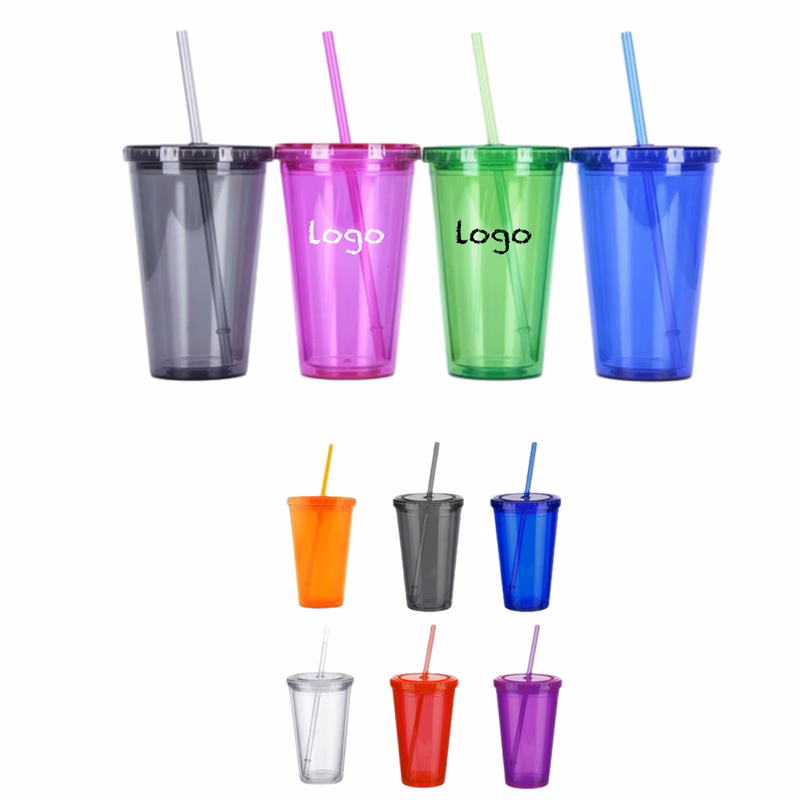 Double Walled Transparent Straw Cup
