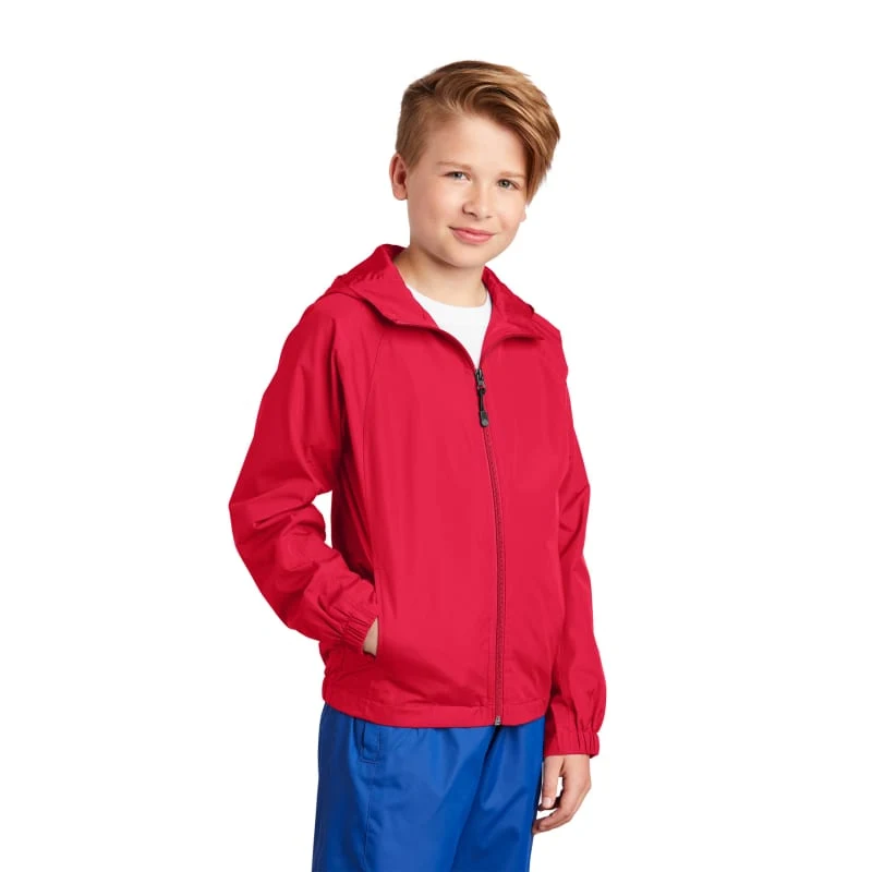 Sport-Tek Youth Hooded Raglan Jacket. 1