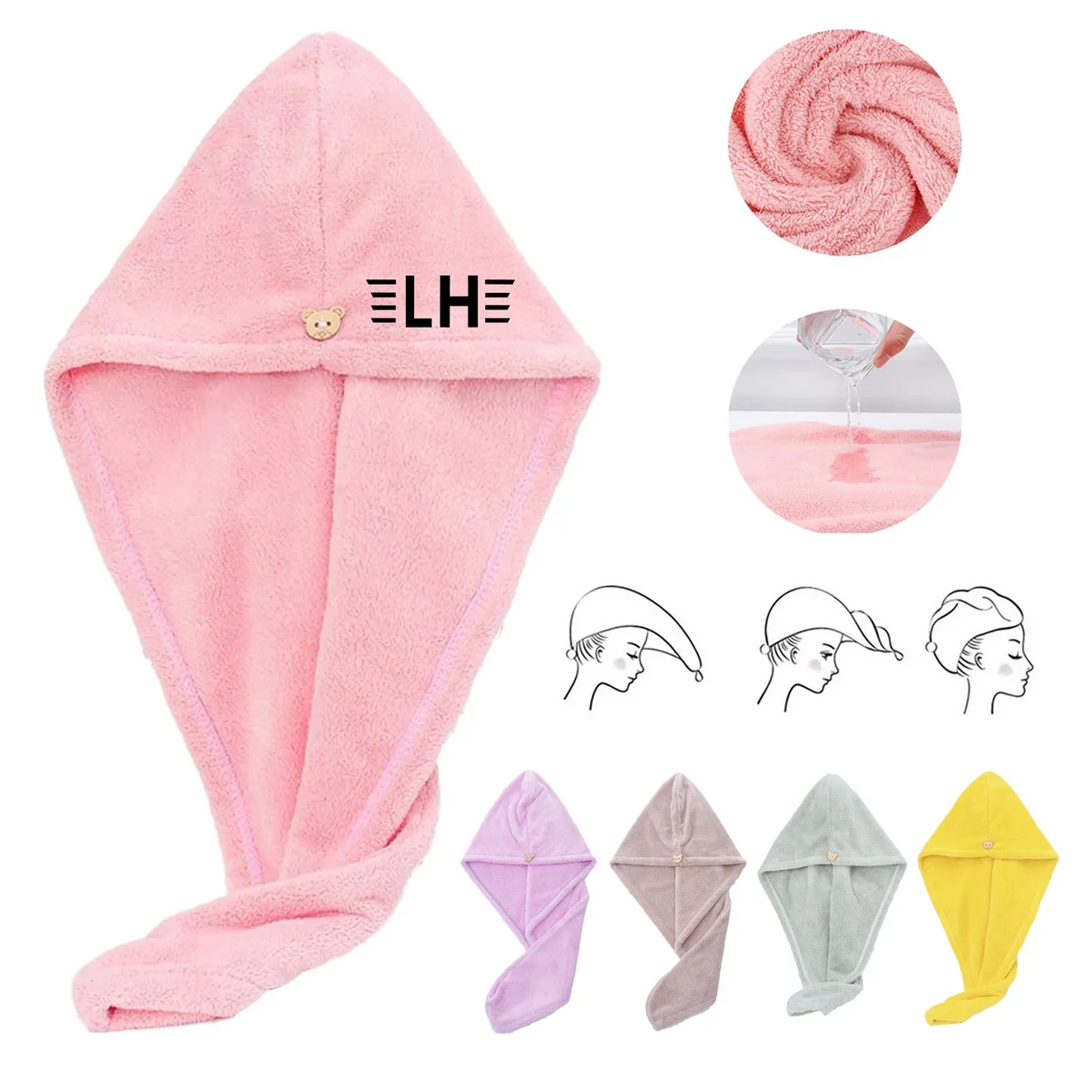 Microfiber Wrap Hair Quick Drying Towel 1