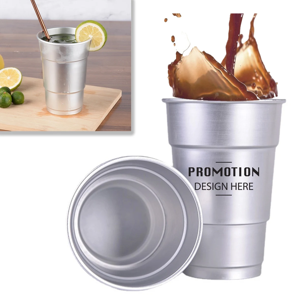 16oz Aluminum Reusable Party Cups 1
