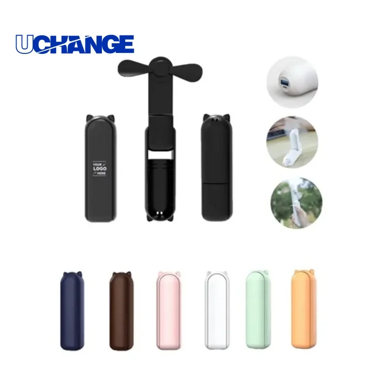 Foldable Handheld Mini Fan with Power Bank Travel Cooler for Commuting & Events 1