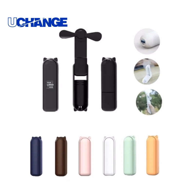 Foldable Handheld Mini Fan with Power Bank Travel Cooler for Commuting & Events