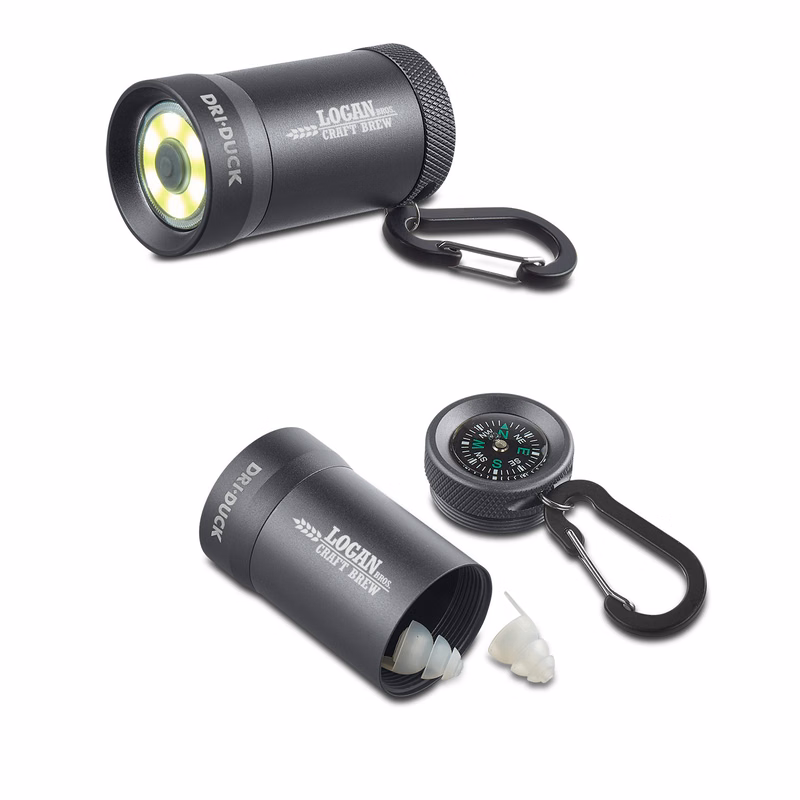 Storage COB Flashlight With Earplugs and Compass
