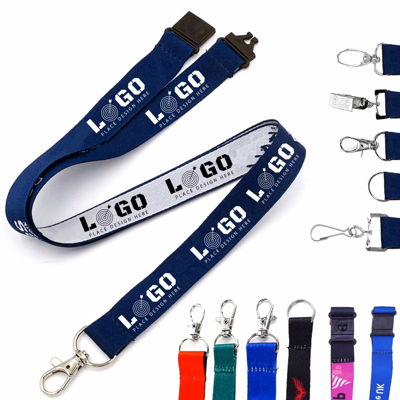 3/5" Custom Lanyards Flat Ribbed Polyester Full Color