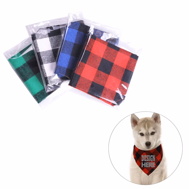 Custom Pet Triangle Bib Scarf Cotton Plaid