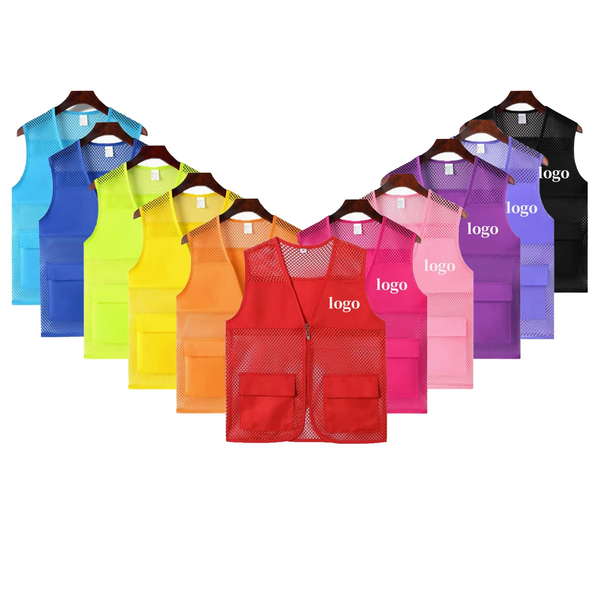 Unisex Multi Pocket Screen Printing Volunteer Vest 1