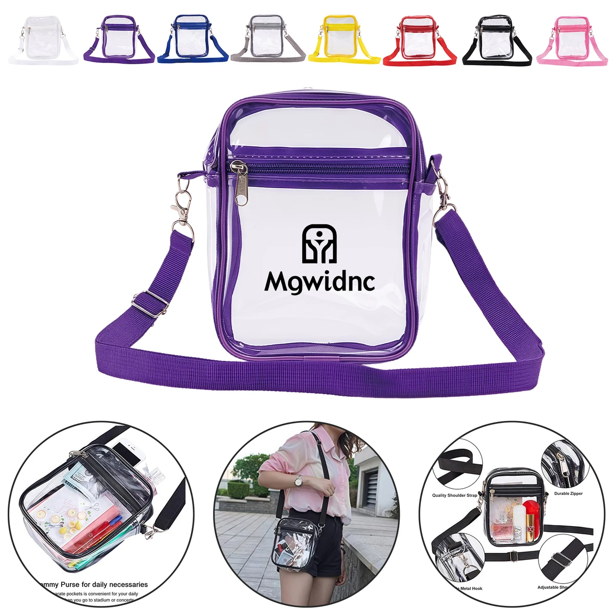 PVC Clear Shoulder Crossbody Bag Waterproof Multi-functional Document Pouch Travel Outdoor Storage 1