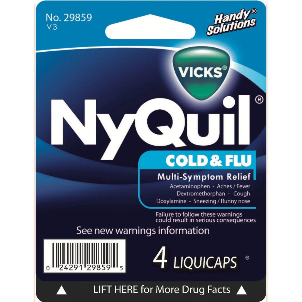 Travel Size NyQuil Liquicaps - 4 Pack Pain Relief 1