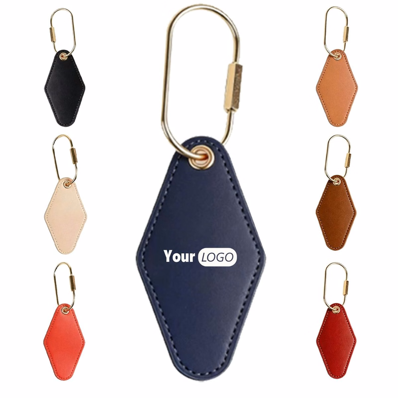 Brass Hardware Leather Keychain