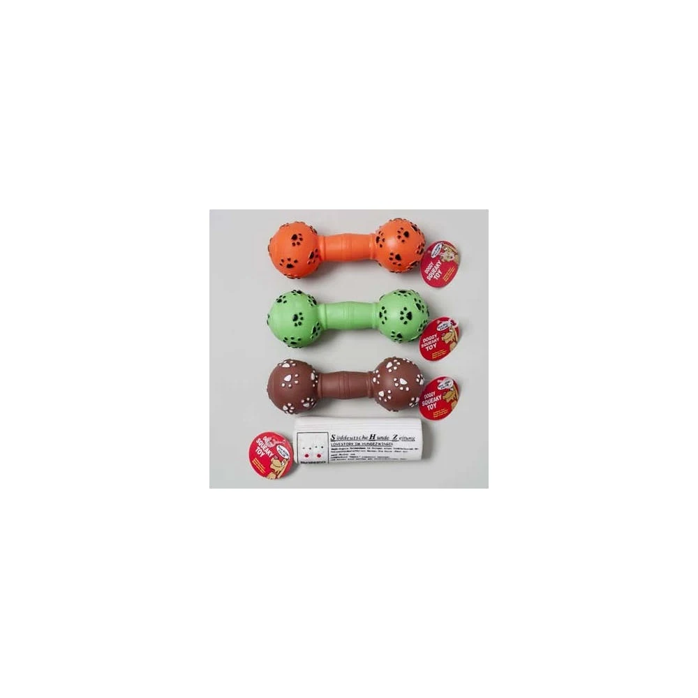 Vinyl Dog Toys - Dumbbell & Newspaper Shapes with Squeaker 1