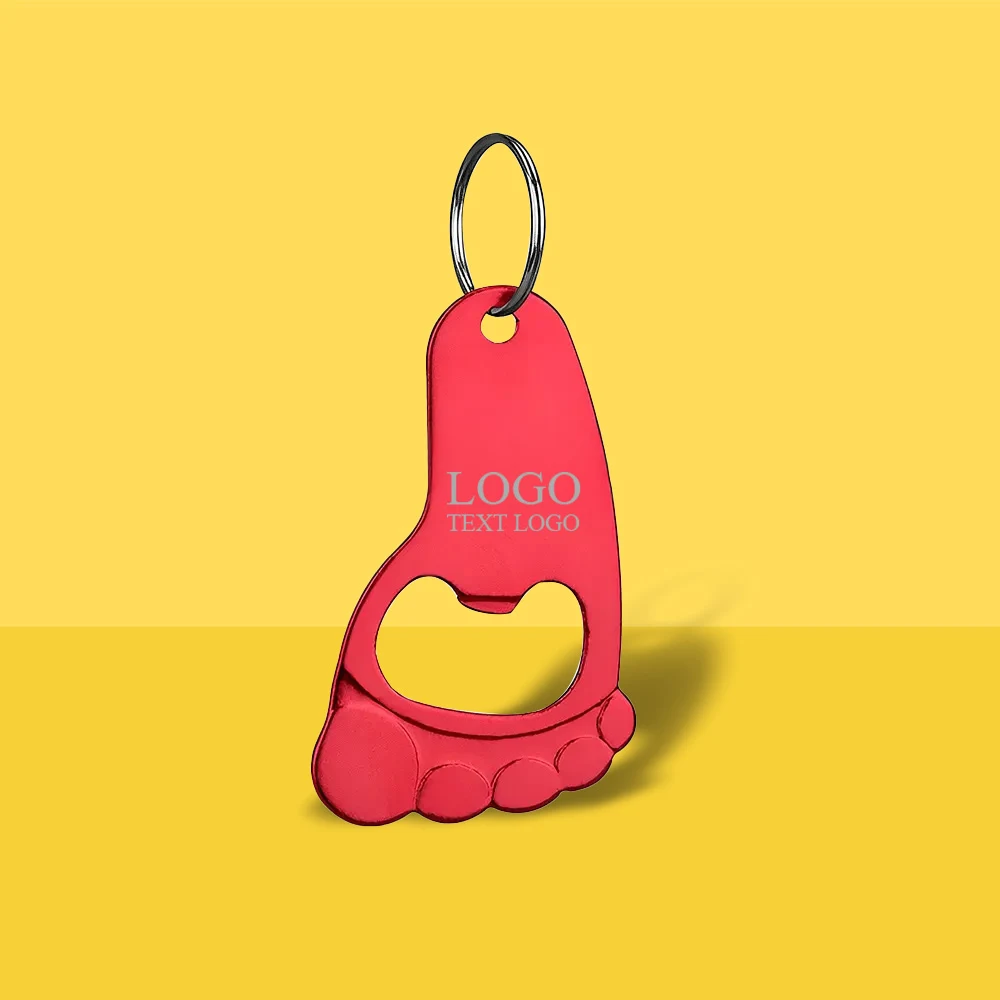 Foot Shaped Bottle Opener Keychain 1