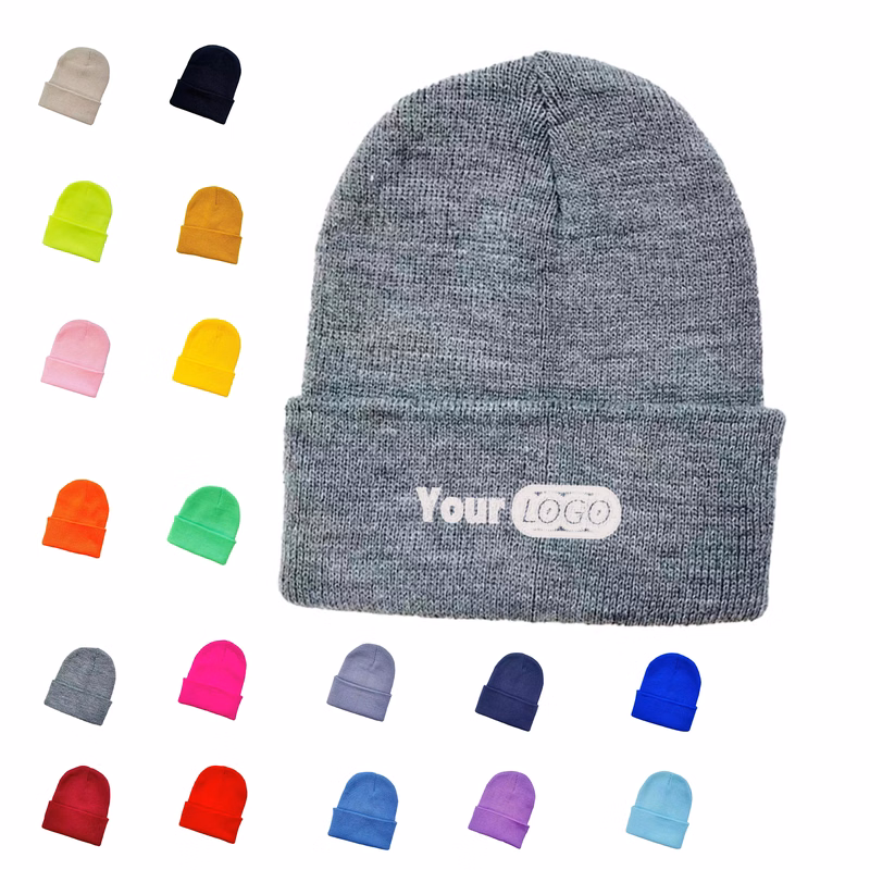 Acrylic Cuffed Knit Winter Hat