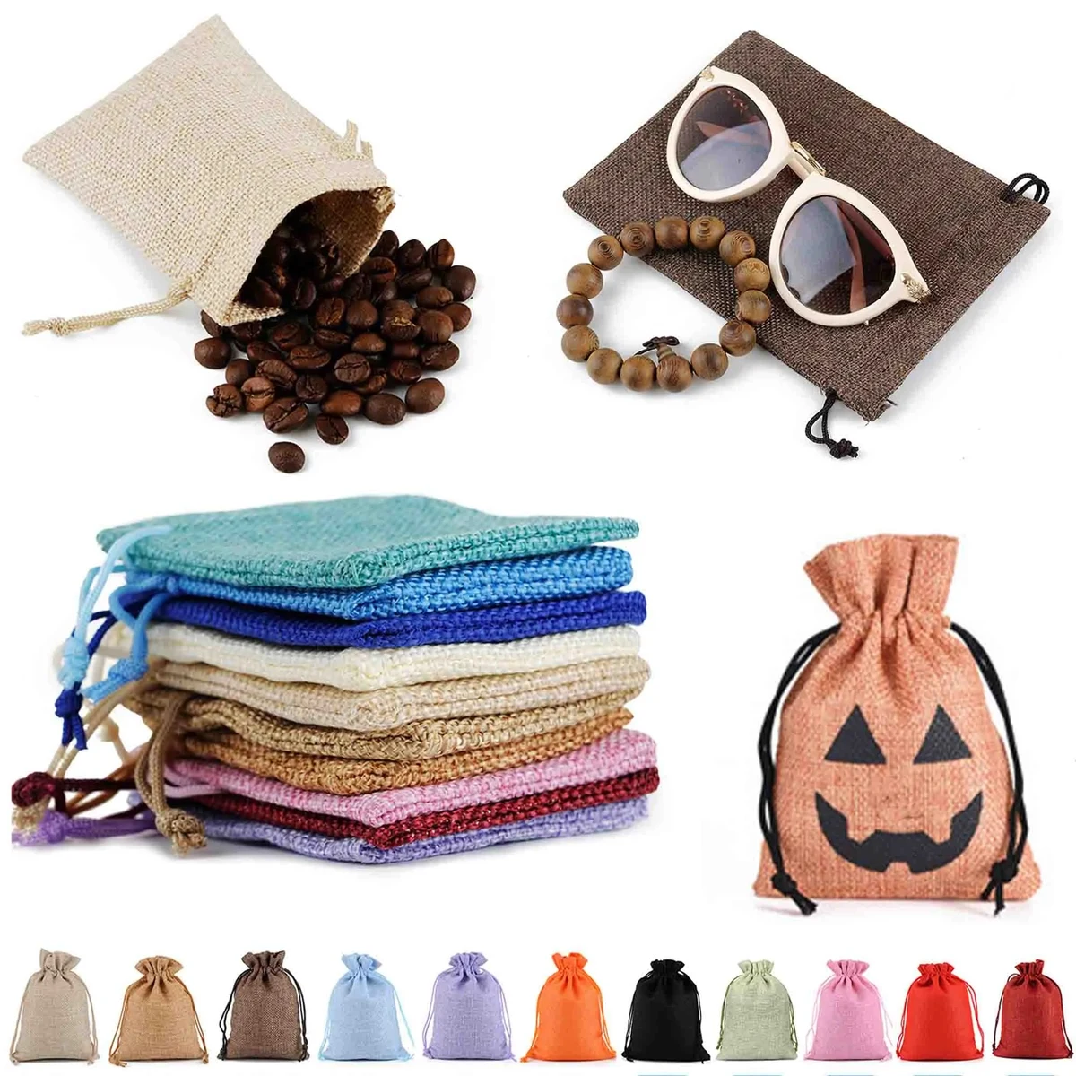 Burlap Gift Bag Drawstring Backpack Recyclable Linen Sacks 1