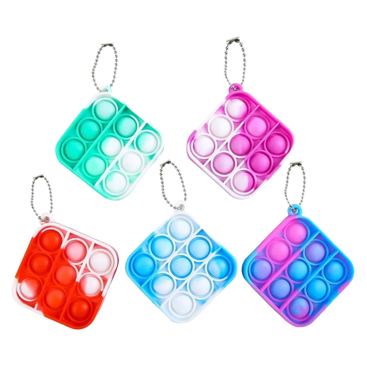Silicone Push Pop Fidget Keychain 1
