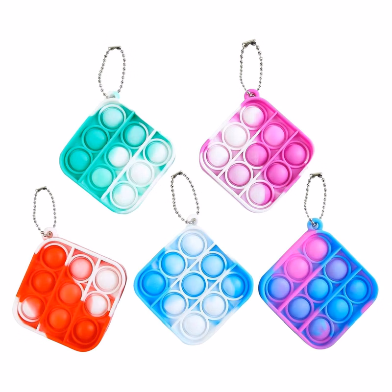 Silicone Push Pop Fidget Keychain