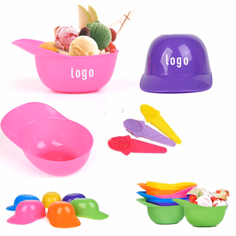 Plastic Hat-shaped Ice-cream Bowl With Spoon