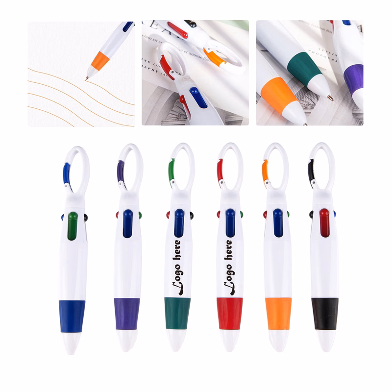 MOQ50 Custom Climbing Buckle 4 Color Ballpoint Pen