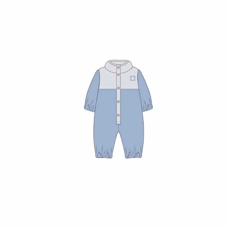 Boys' Plush Non-Footed Outwear Bodysuits Light Blue 0-9M