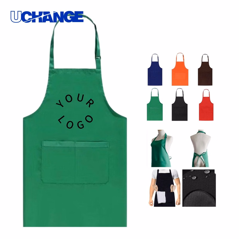 Polyester Chef Apron with Neck Strap for Kitchen Use 25.6" x 29.6"