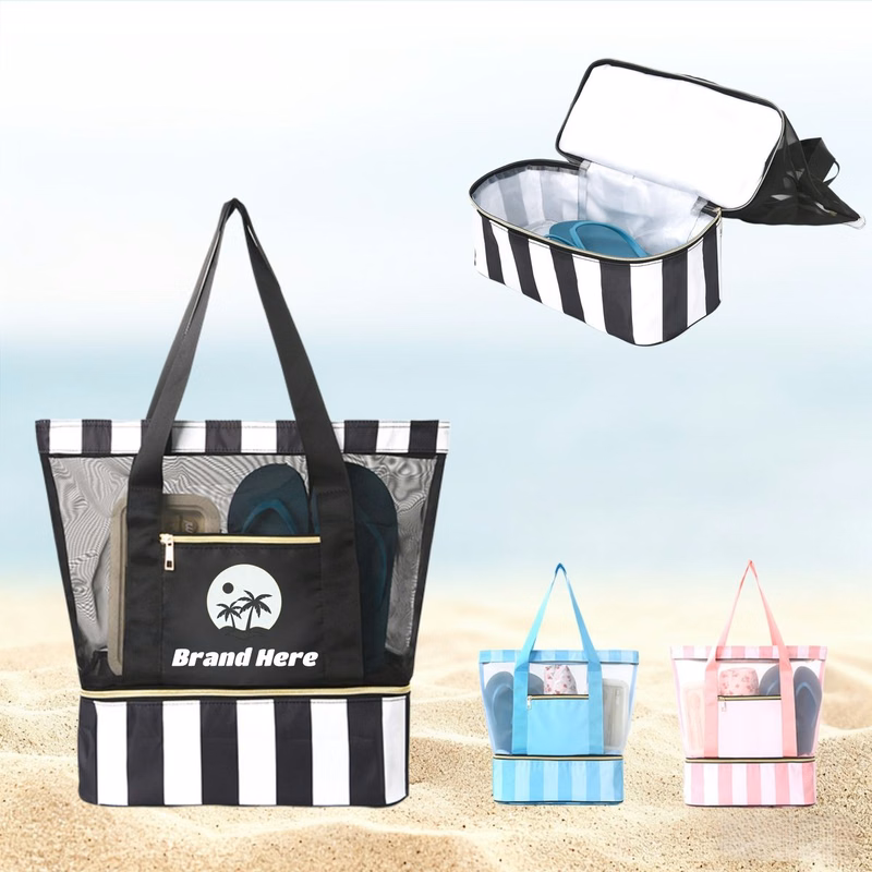 Oxford Beach Tote Bag Double Compartment