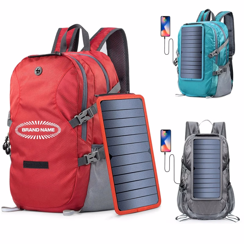 Portable Foldable Hiking Daypack Backpack with Solar Panel