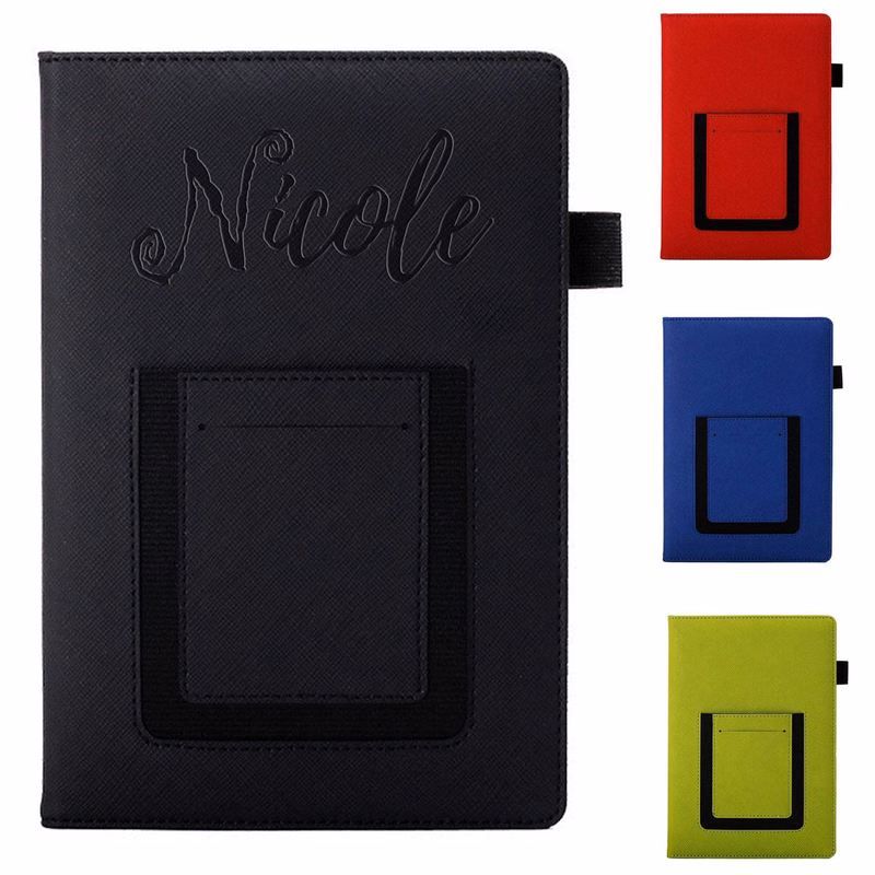 A5 PU Lined Notebook w/ Pocket