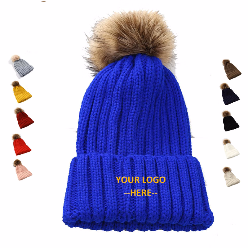 Winter Knitted Pom Hat