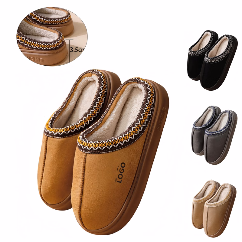 Winter Slippers With Thick Sole And Faux Fur