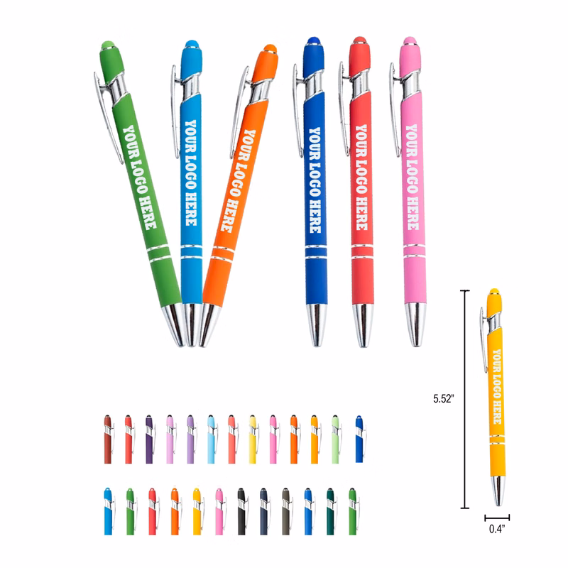 2 in 1 Soft Stylus Tip Touch Screen Ballpoint Pen MOQ100