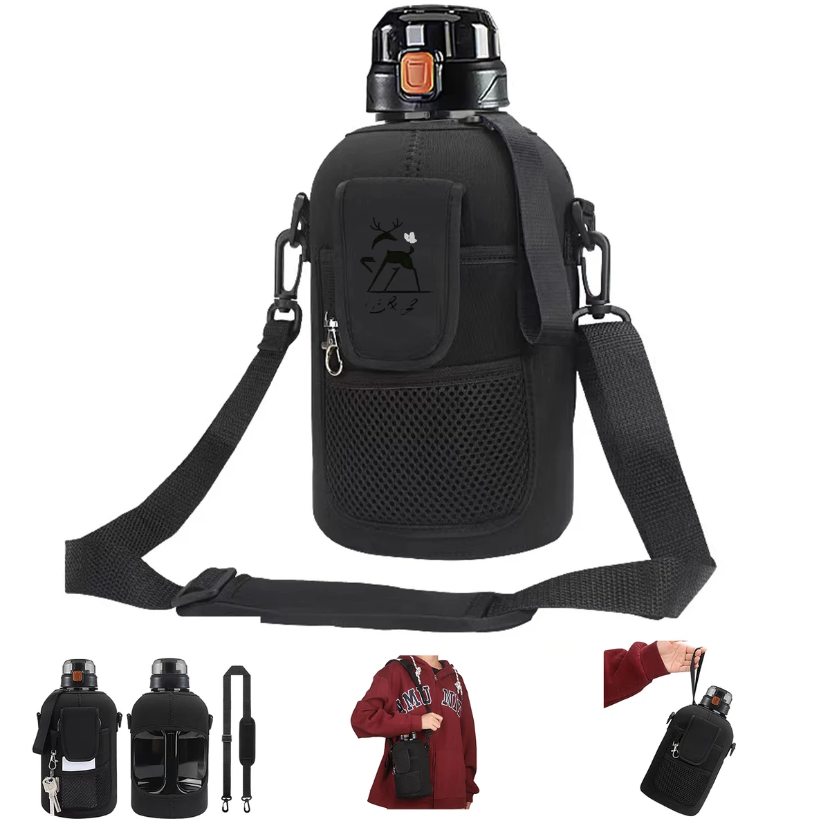 Half Gallon Water Bottle With Storage Sleeve 1