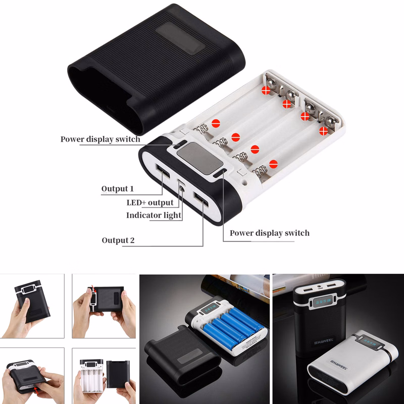 Portable Charger with Four 3.7V Lithium Batteries