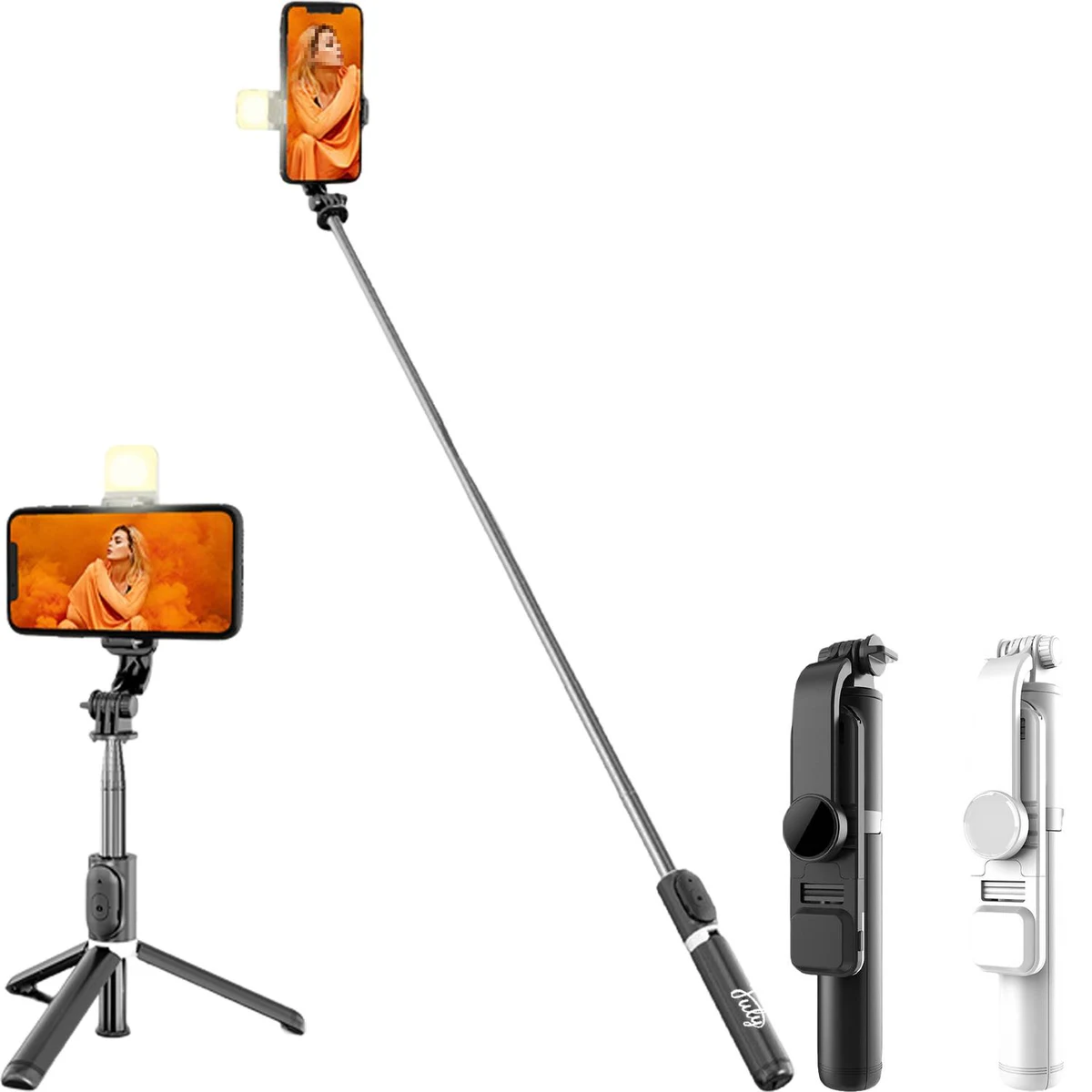 Phone Selfie Stick Holder Stand w/ Bluetooth Remote 1