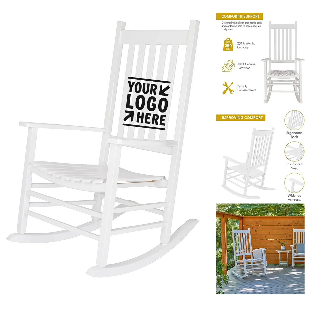 4332WT Vermont Porch Rocker High Back Rocking Chair 1