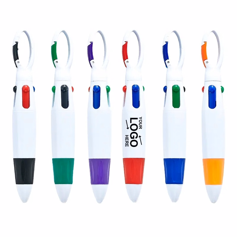 Retractable 4-Color Ballpoint Pen With Clip