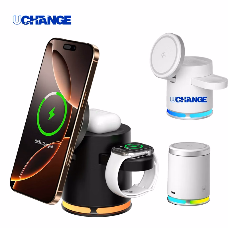 Qi2 MagSafe 3 In 1 Wireless Charger with Ambient Light