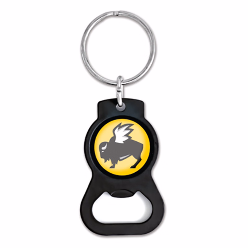 Black Bottle Opener Key Tag With Laminate