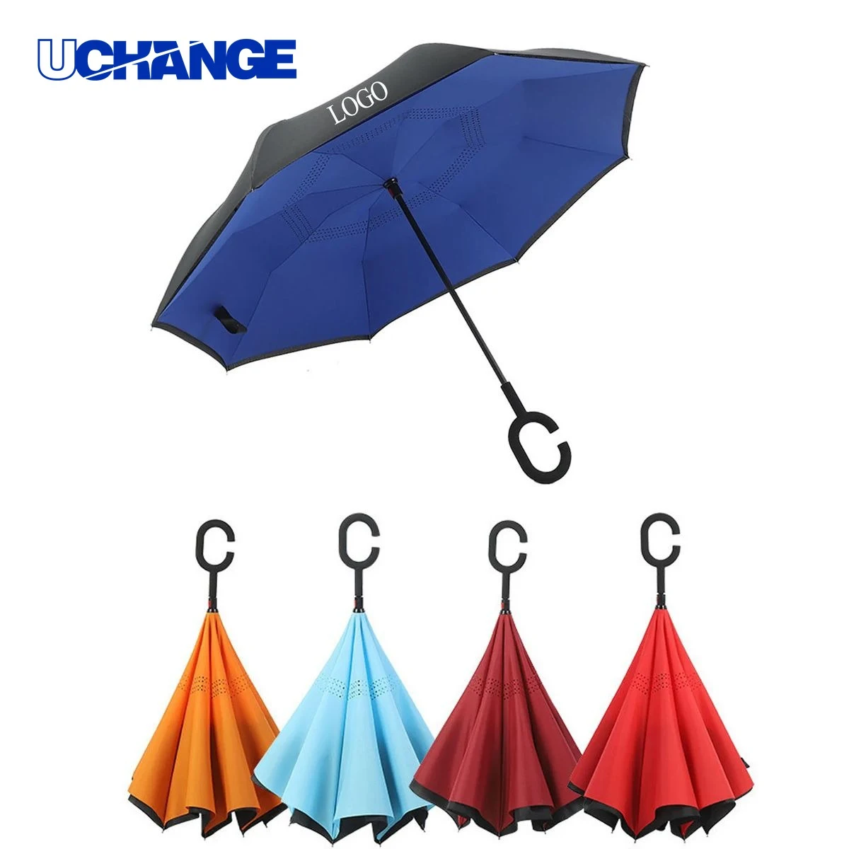 C Handle Reverse Umbrella for Rain Protection 1