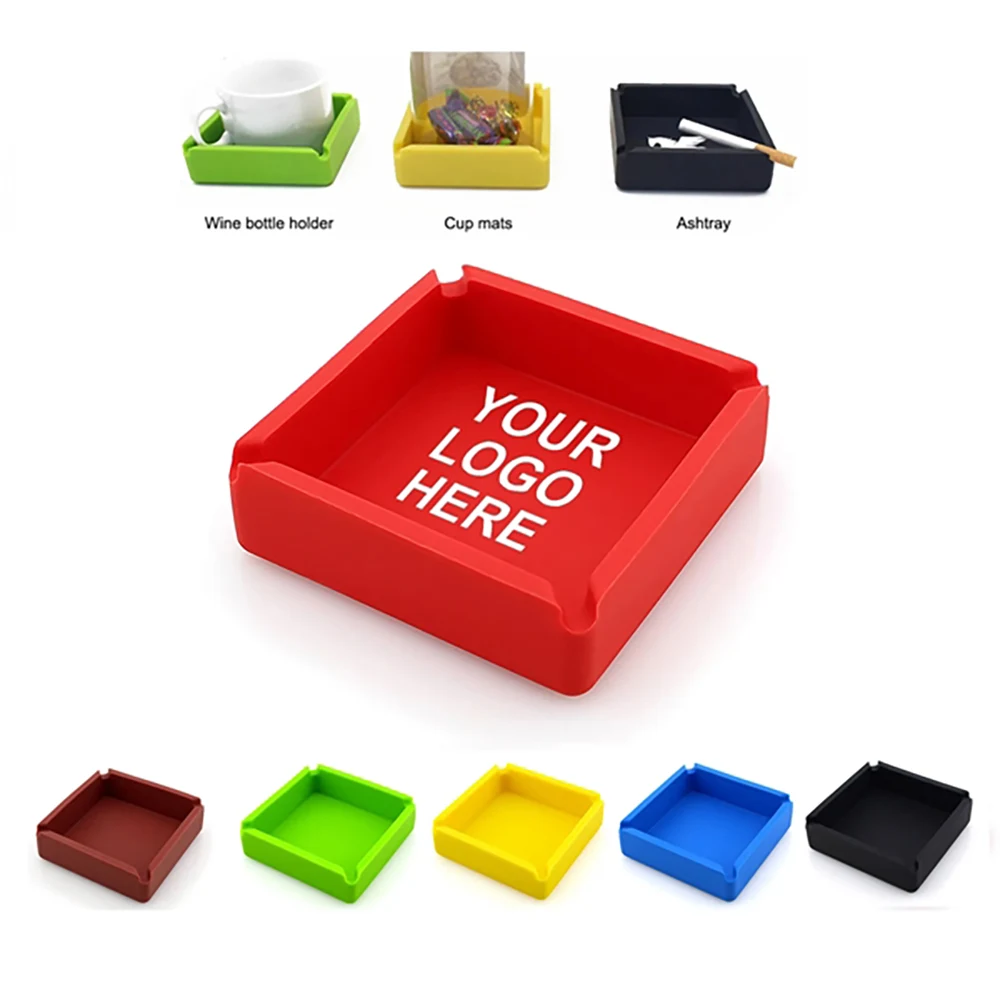 Square Portable Silicone Ashtray 1