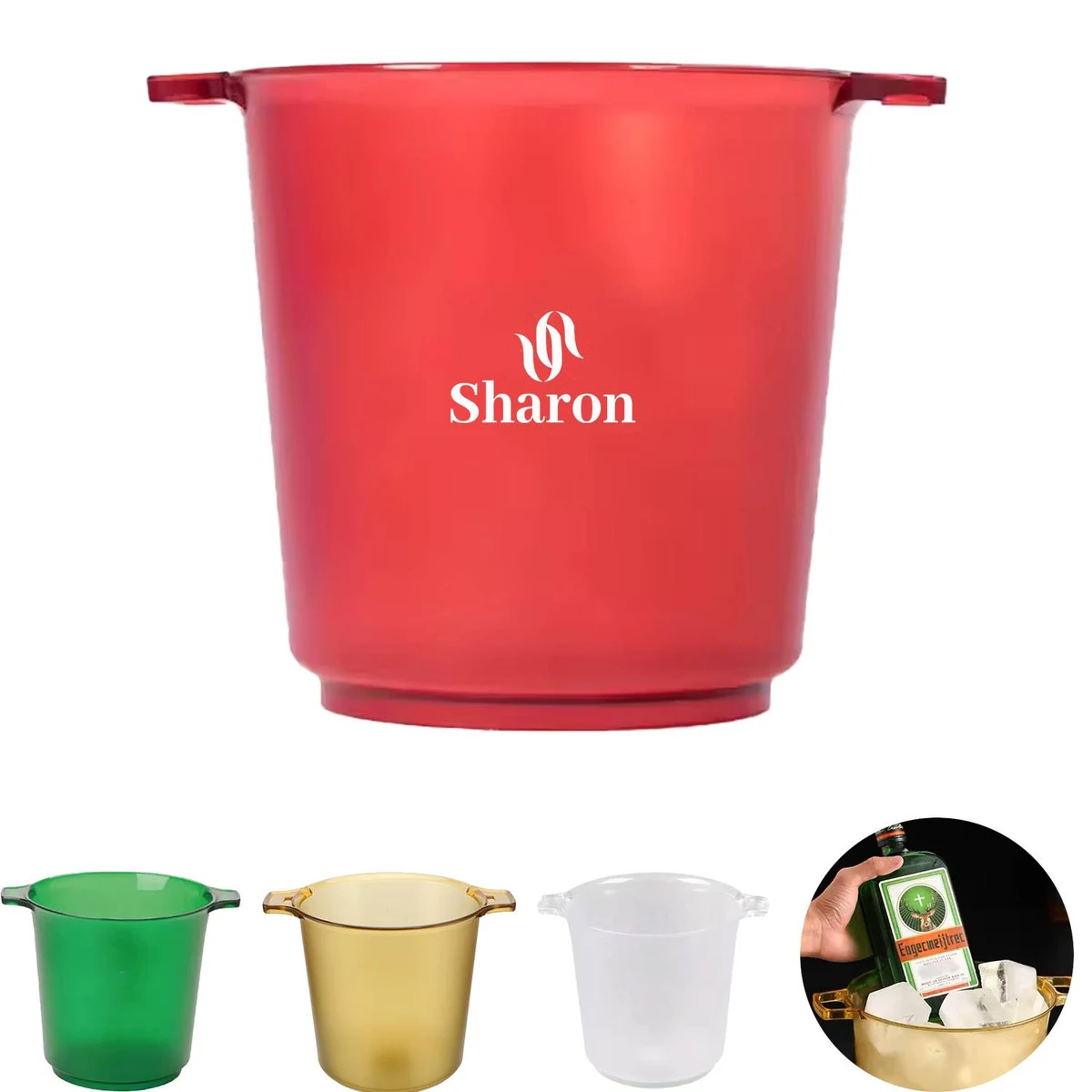 Double Ears Acrylic Plastic Ice Bucket 1