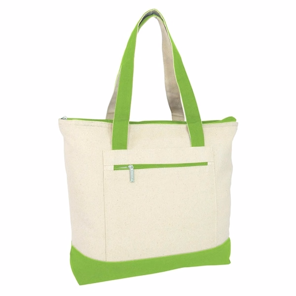 Heavy Canvas Zippered Shopping Tote Bags