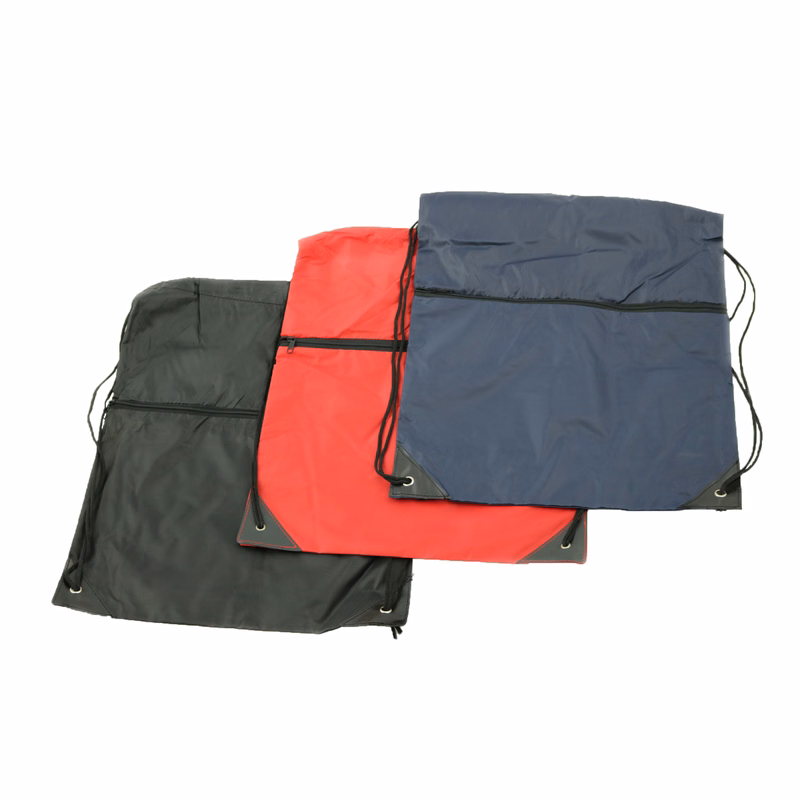 Spectrum Drawstring Tote /w Zipper Pockets