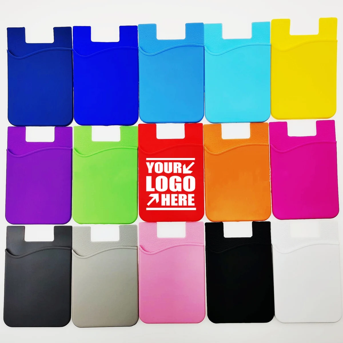 15 Colors Optional Silicone Card Holder Wallet With Adhesive Back 1