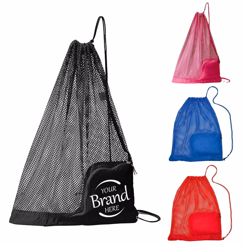Mesh Drawstring Swim Equipment Bag