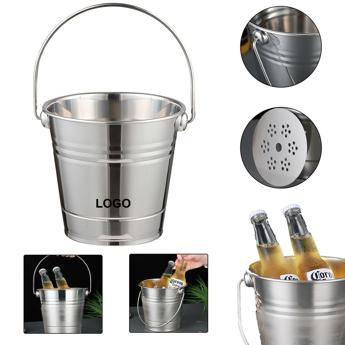 3.17 QT Stainless Steel Insulated Ice Bucket 1