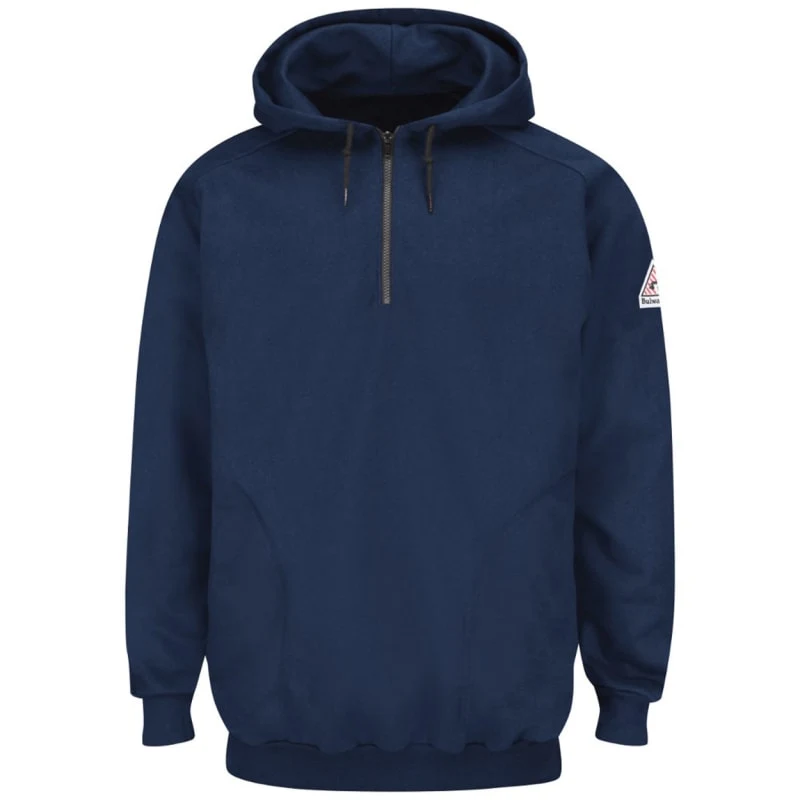 Bulwark Men's Flame Resistant Quarter-Zip Hooded Sweatshirt - SEH8 1