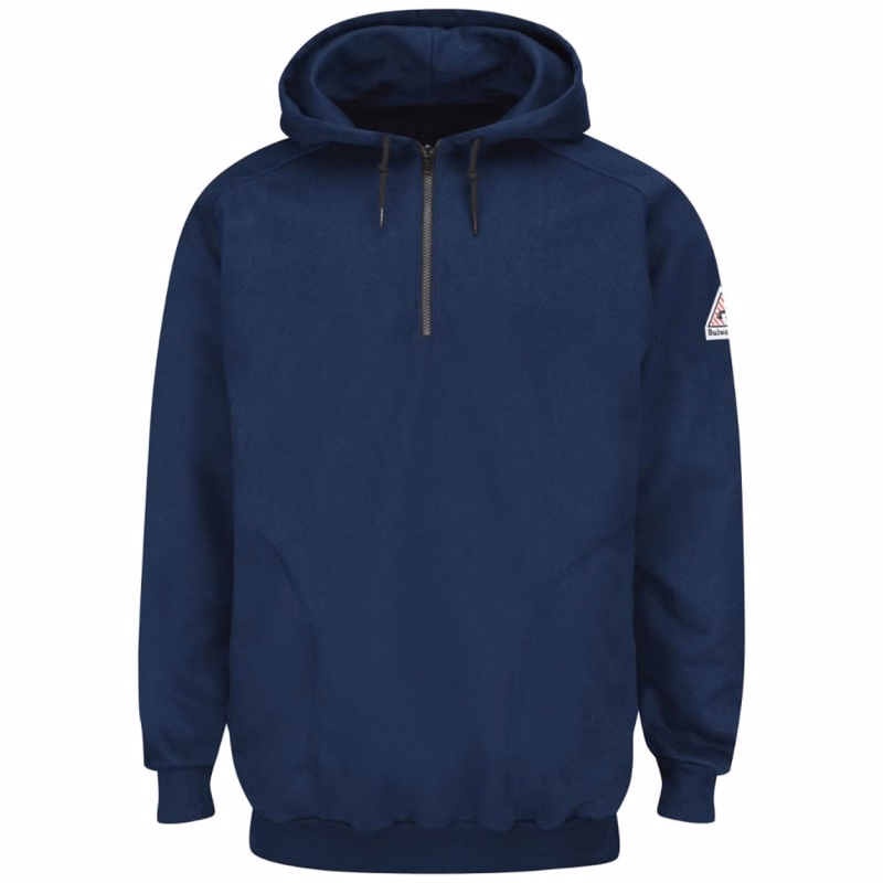 Bulwark Men's Flame Resistant Quarter-Zip Hooded Sweatshirt - SEH8