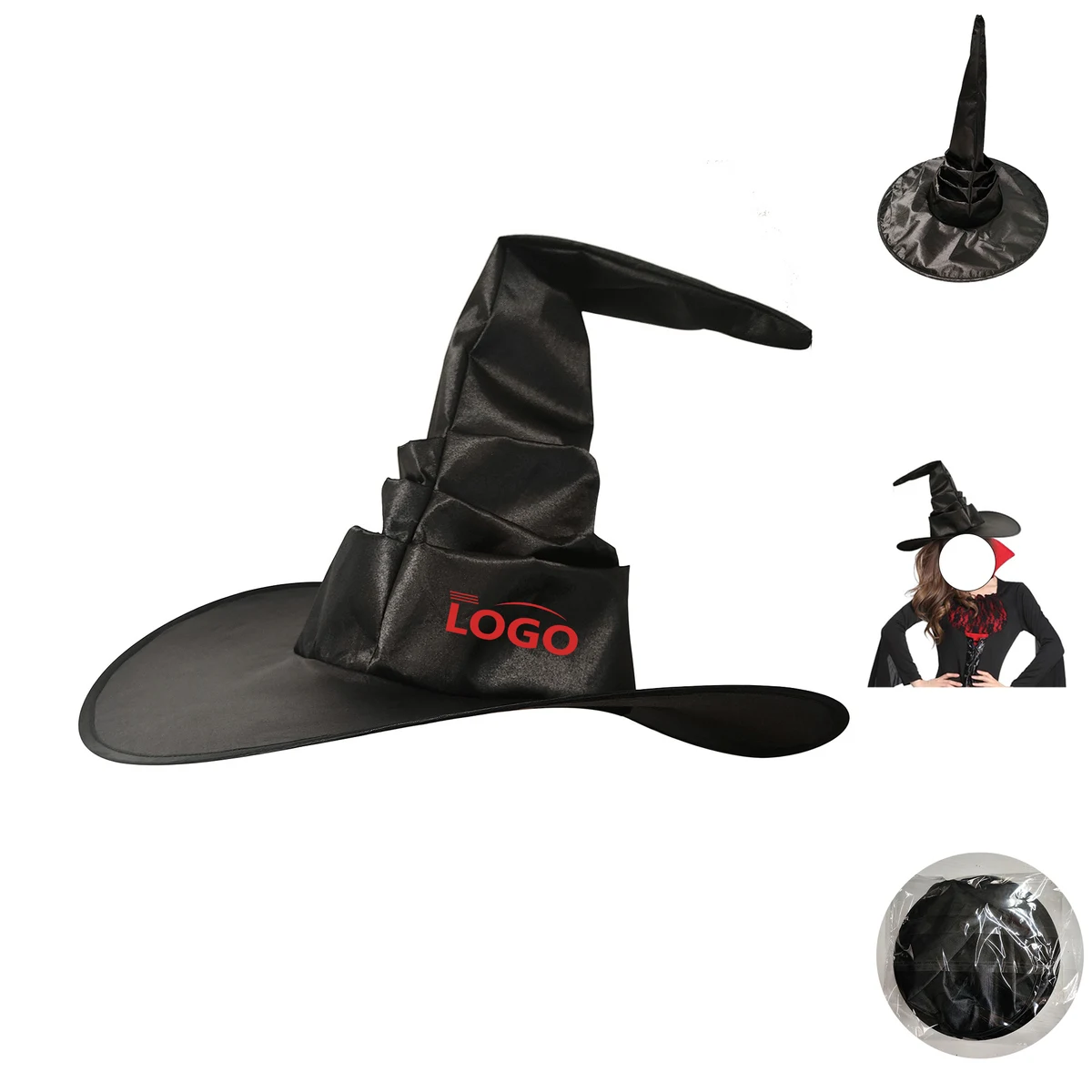 Halloween Black Witch Costume Hat 1