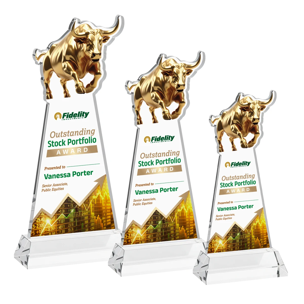 Raging Bull VividPrint™ Award on Hartford Base - Clear 1