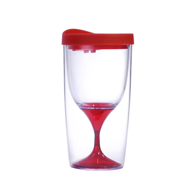 8oz Double-walled Transparent Plastic Wine Glass 1